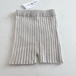 Violeta e Federico unisex boy girl rib knit ecru shorts size 4 NWT